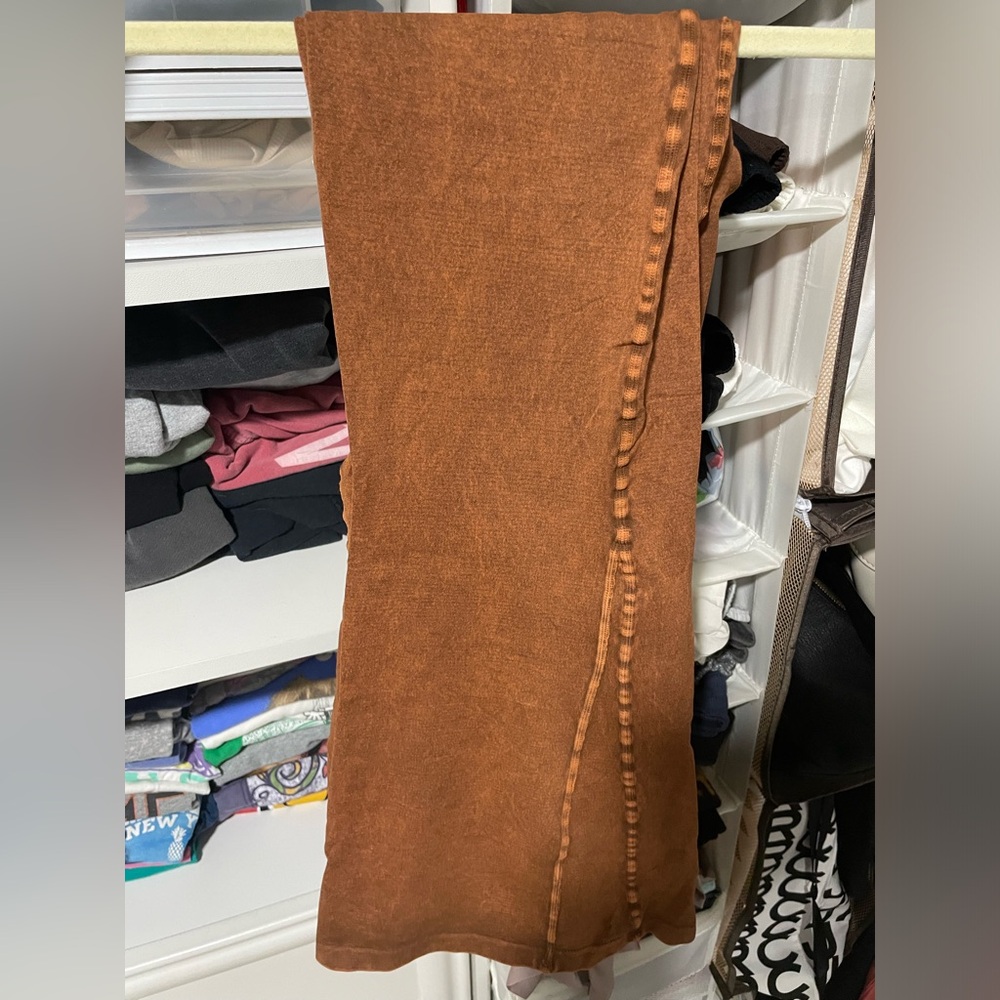 Free People FP Movement super stretchy bootcut pants in mahogany color